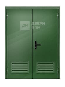 Глухая двупольная противопожарная дверь ДПМ-02 EI-15 с вент решеткой